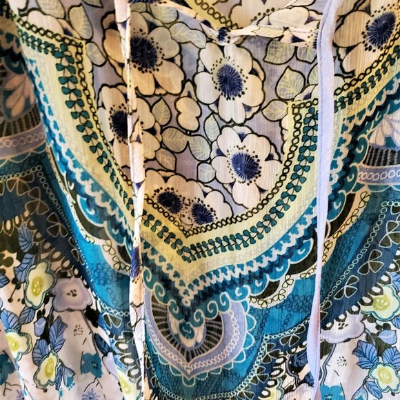 Evolution By JMS Women's Sheer Beachy Beaded Bohemian Plus Sized Y2K 1X - Picture 9 of 11